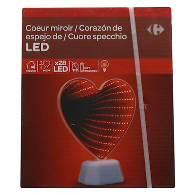 CRF IND BO RED LED HEART TWIN DECO