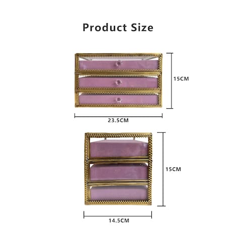 Large Jewelry Display Box Gold Nordic style Makeup Organizer Carrying Cases