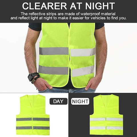 High Visibility Reflective Safety Vest Jacket High Quality - XL (Green)