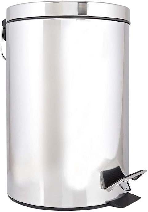 Moonlight Stainless Steel Dustbin, Pedal Bin - 12 Litre, Silver