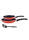 Royalford 2-Piece Non-Stick Fry Pan Set With Slotted Turner Red/Black