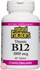 Natural Factors Vitamin B12 Cyanocobalamin 1000 Mcg, 60 Tablets