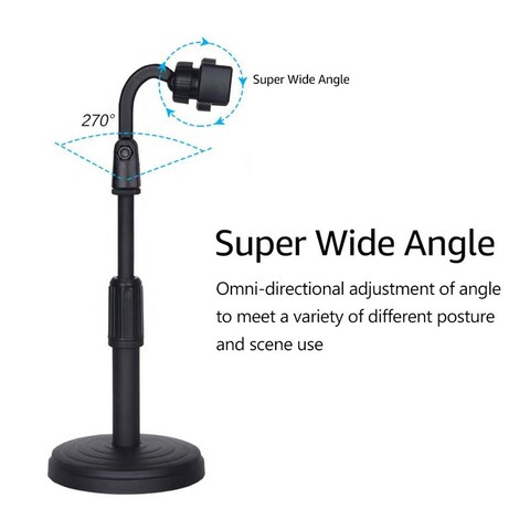 Generic Desktop Portable Stable Round Base Cell Phone Stand Holder, Black
