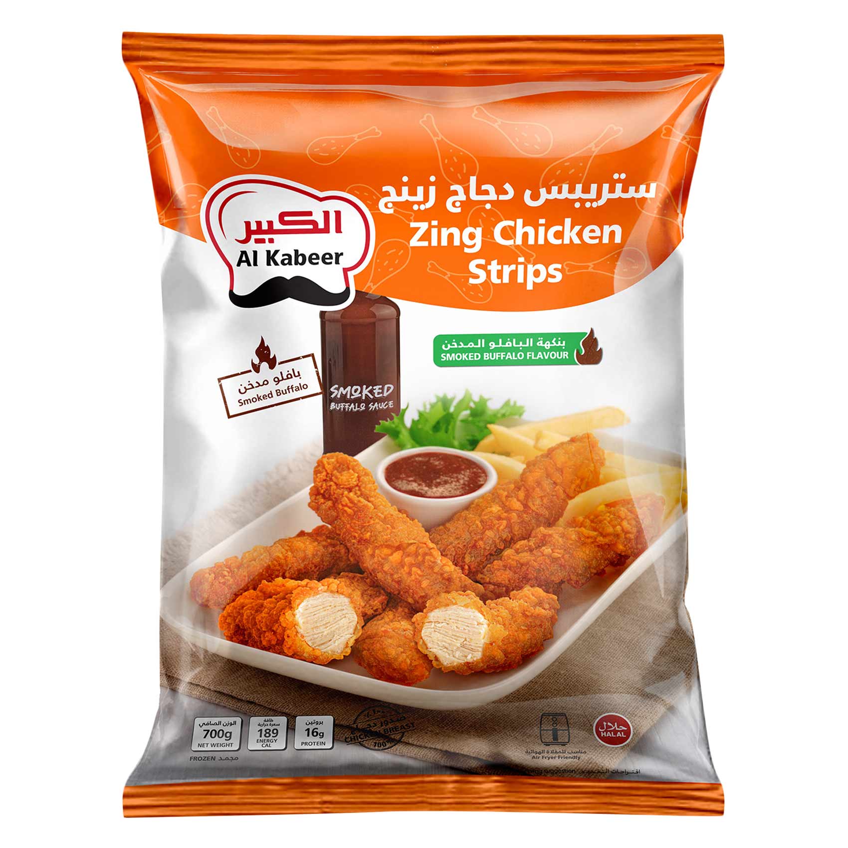الكبير ستريبس دجاج زينج بنكهة البافلو المدخن 700 جرام