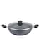 Delcasa Aluminium Wokpan With Glass Lid Black 28centimeter