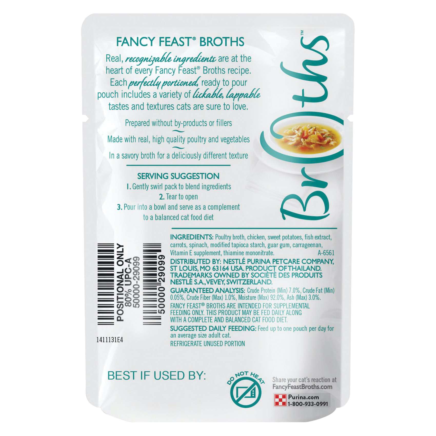 Purina Fancy Feast Broths Chicken and Vegetables in a Decadent Silky Broth 40 g