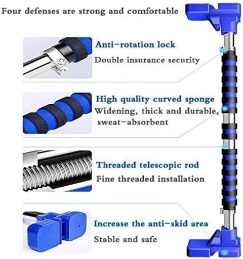 ULTIMAX Pull-up bar Chin Up Bar for Doorway No Screws,Upper Body Workout Bar with Safety Locking Catch,Heavy Duty Home Fitness Door Exercise Bar,Ajustable Width for Home Gym Exercise-(68cm-92cm)