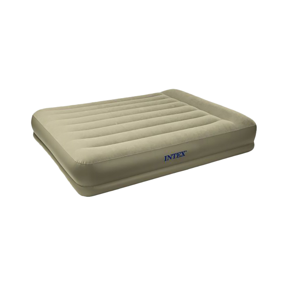 Intex Inflatable Queen Size Pillow Rest Mid-Rise Airbed - Beige