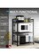 Cozy Nest 2 Tier Expandable Microwave Oven Rack with 6-Hook Non-Slip Pads with Spoons Knife Stand and Cutting Board Holder Adjustable Height and Width Kitchen Organizer Storage Shelf (2 Layer, Black)