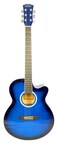 Mike Music 40Inch Acoustic Guitar With Bag And Strap And Extra Strings And Capo And Guitar Picks (40 Inch Glossy, Blue)
