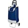 Foldable Shopping Trolley Cart, 4 Wheel Shopping Cart, Stainless Frame Shopping Cart- Navy Blue