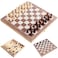 Generic-Beige 3-in-1 Multifunctional Wooden Chess Set Folding Chessboard Game Travel Games Chess Checkers Draughts and Backgammon Set Entertainment Educational Toys