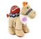 Caravaan - Camel Beige 18cm with Cream Bandana with Pink Happy Birthday Print