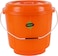 رويال فورد دلو بلاستيك بغطاء سعة 5 لتر متعدد الاستخدامات RF11719 بغطاء ومقبض ستيل مقاوم للكسر وخفيف الوزن ومثالي للحمام والمطبخ لون برتقالي من رويالفورد