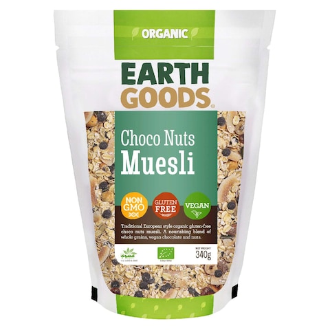 Buy Earth Goods Organic Gluten Free Choco Nuts Muesli 340g in UAE