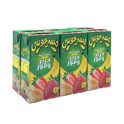 Mr.Juicy Strawberry And Banana Juice 180ML X6