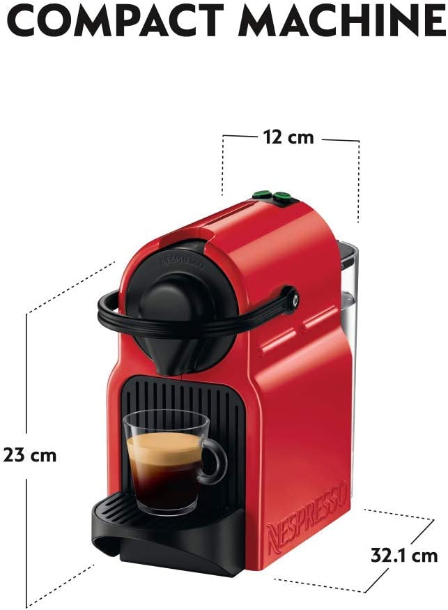 Nespresso Inissia C40, Red, Bundle Coffee Machine