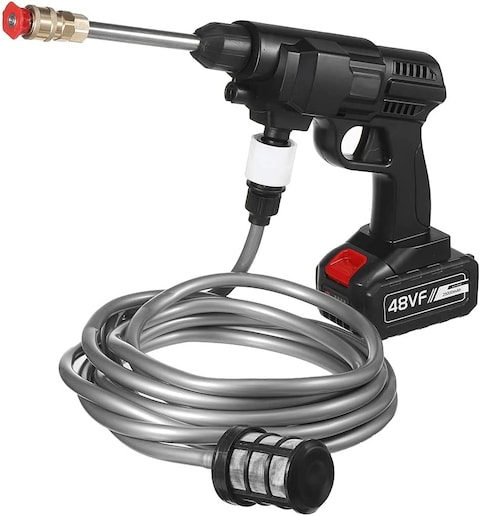 Generic YU Well 48V 25000mAh 30Bar Cordless High Pressure Car Washer With Nozzles Water Gun Set