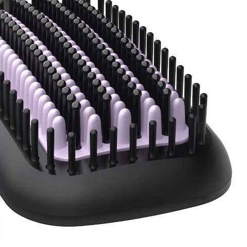 Philips Heated Straightening Brush, Tourmaline Ceramic Coating, 2 temperature settings, 3 Pin, BHH880/03, Black/Purple