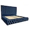 In House Valencia Velvet Bed Frame - King - 200x180 cm - Dark Blue