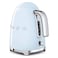 Smeg 50's Style Electric Kettle KLF03PBUK, 3000 W, 1.7 L, Pastel Blue, Stainless Steel, Glossy Finish