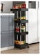 Cozy Nest 4 Tier Rolling Trolley Storage Organizer Utility Cart with Hooks &amp; Lockable Wheels and Mobile Functional Shelves for Bathroom Kitchen Office and Laundry Room (Black)