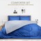 Hotel Linen Klub Reversible Down Alternative Comforter Set, Ultra Soft Brushed Stripe Microfiber Fabric, 200GSM Soft Fibersheet Filling, Size: Single 160 x 200cm, Royal Blue &amp; Lt. Grey