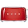 Smeg 50's Style Toaster TSF02RDUK, 1500 W, Red, 6 Toasting Levels