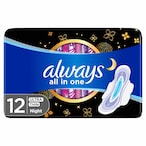 Buy Always All in one Ultra Thin Night Sanitary Pads with wings 12 Count in Saudi Arabia