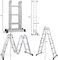 Multi Purpose Folding Step Ladder Platform Extendable Scaffold Ladder 3.8M 12.5 Feet EN131 Aluminum 7 in 1 Extension Step Lightweight 330LB (12.5 Ft)