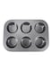 Generic 6-Cup Shallow Muffin Cake Baking Pan Black