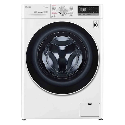 LG Washer Machine Front Load F4V5VYP0W 9 Kg 1400 Rpm White