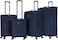 VIPTOUR Set of 4 Light Weight  Polyester Jacqard Trolley Luggage With Number Lock, Navy- 20, 24, 28, 32 Inches