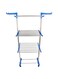 3 Layer Clothes Hanger Silver/Blue 170x126x64cm