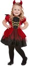 Smiffys Toddler Devil Girls Costume for 1-2 Years Old- Red/Black