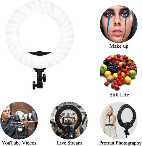 Coopic Rl-18D Bio-Color 3200K- 5600K Dimmable Ring Video Light (18 Inches/46 Centimeters Outer, 55W, 2048 Pieces LED Smd) Black