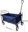 Generic Garden Cart Folding Wagon Foldable Heavy Duty Outdoor Trolley Utility Transport Cart 80Kg Max Load, For Outdoor/Festivals/Camping, Blue
