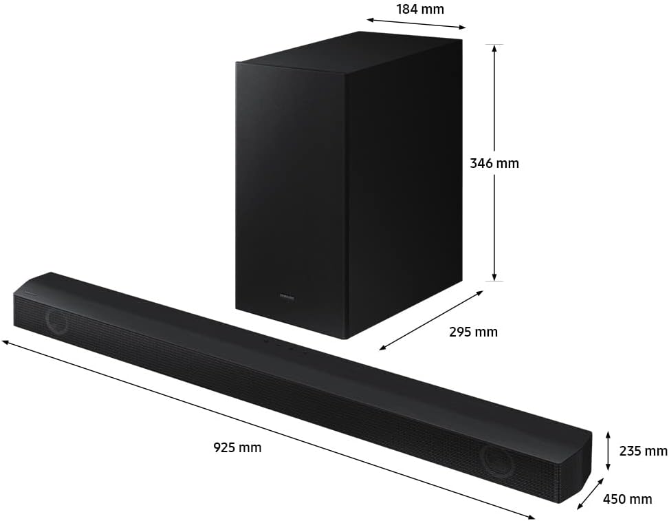 Samsung 2.1CH Wireless Soundbar With Dolby Audio/DTS Virtual:X In Built Subwoofer Bluetooth Connectivity Black - HW-B550/ZN