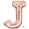 Anagram Letter J Foil Balloon- 33-Inch Size- Rose Gold