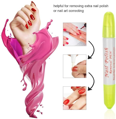 5-Piece Nail Polish Remover Pen Set With Cotton Head Multicolour