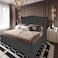 In House Taj Mahal Velvet Bed Frame - Single - 200x90 cm - Dark Gray