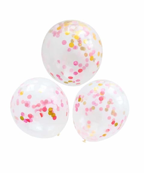 Pink and Gold Confetti Balloon Pack