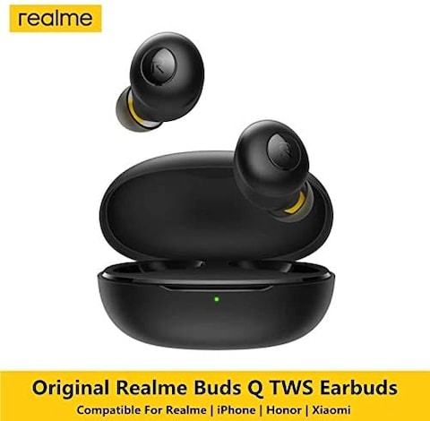 Realme Buds Q TWS Earbuds Ture Wireless Bluetooth 5.0 Earphones 3.6G IPX4 For Realme, iPhone, Honor, Xiaomi, Black