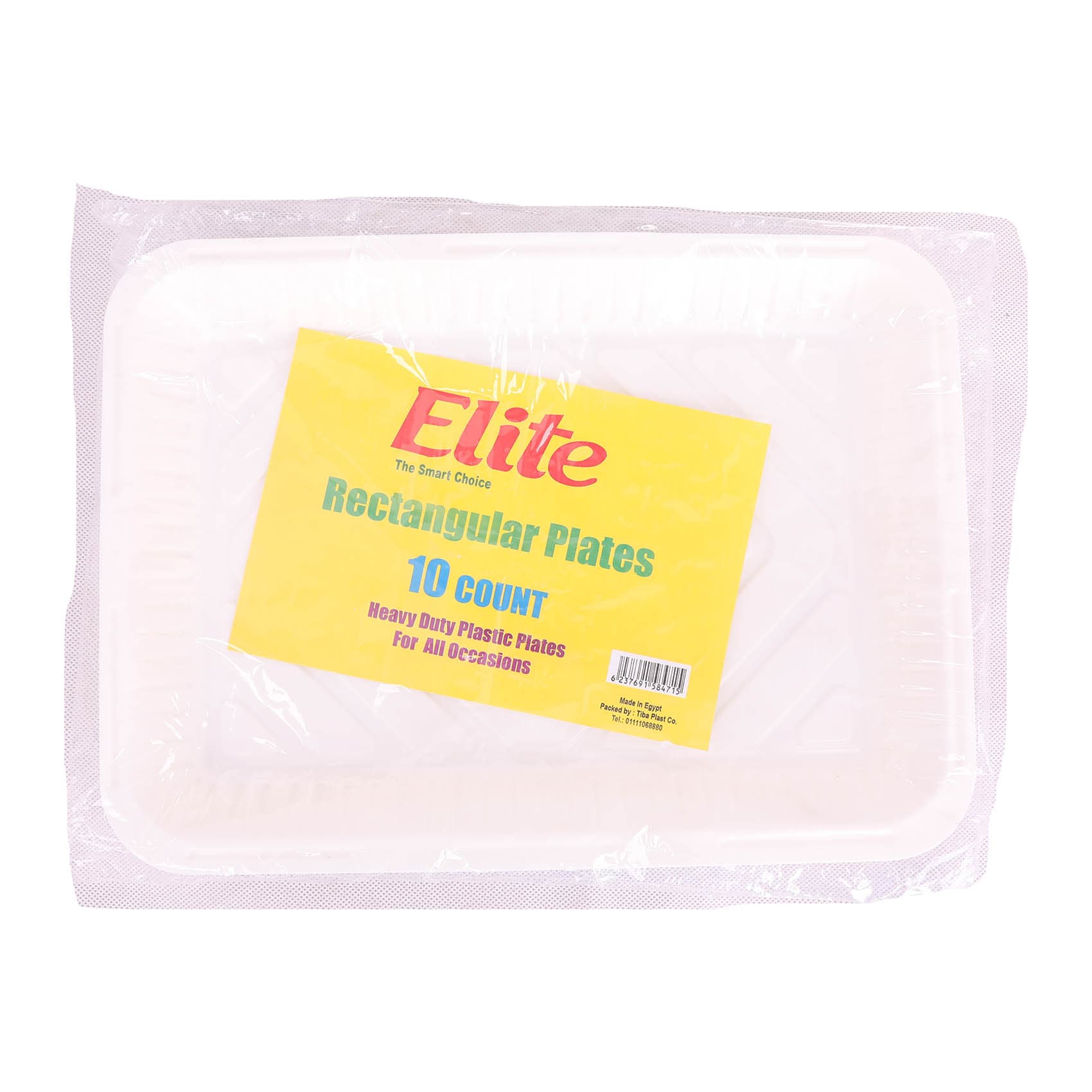 Buy Tiba Elite Rectangular Plastic Plates - 10 Plates Online ...