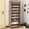 10-Tier Shoe Rack, Shoe Storage, Shoe Rack 58 x 28 x 160 cm, for approx. 27 Pairs of Shoes, DIY, Slim, Made of Non-Woven Fabrics (brown)