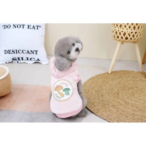 Hong Pet Yarn-Dyed Shiitake Mushroom Sweatshirt - Pink L