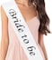 Party Time "Bride to Be" Sash - Bridal Shower Gift Bridal Sash Bachelorette Sash Wedding Sash Bride Accessories &amp; Gifts (White with Black Lettering)
