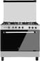 Super General 90x60 cm Freestanding 5 Gas Burner Stainless Steel SGC901FS