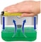 Music_90S 2-In-1 Sponge Rack Shelf Soap Detergent Dispenser Pump Large Capacity With Sponge 1 Hand Operation (B, 5.1X3.35X3.5 Inches)