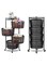 4 Tier Round Metal Kitchen Storage Rack Shelf with Wheel, Black